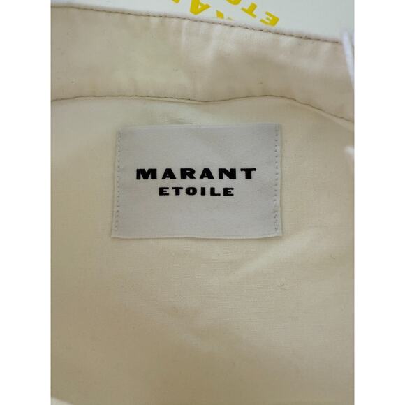 Isabel Marant Etoile Kiara Belted Cotton Poplin Romper Jumpsuit Ecru Sz 4 EU 36 - Picture 15 of 16